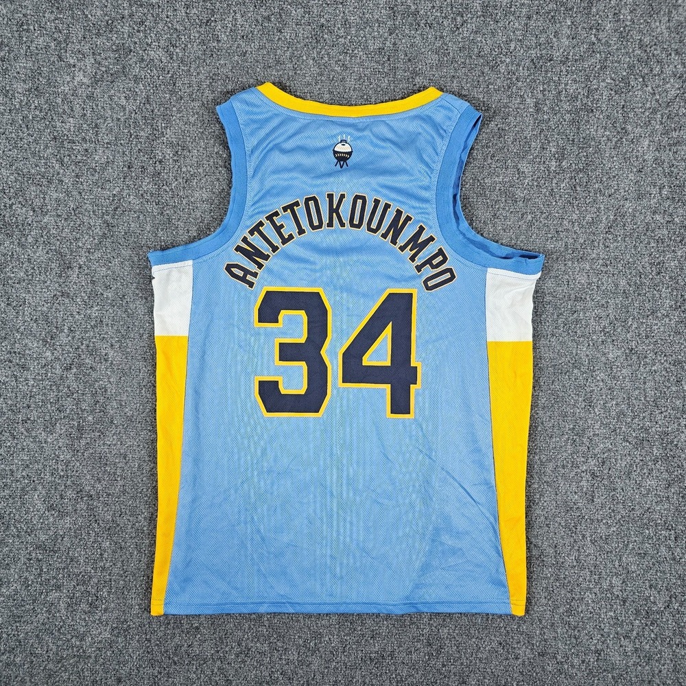 ESPN Milwaukee Brew Crew x Antetokounmpo Light Blue Jersey Adult Size Medium NBA - Picture 1 of 6